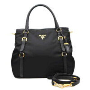 Prada Tessuto Vitello Dino Leather Handbag Nero Black